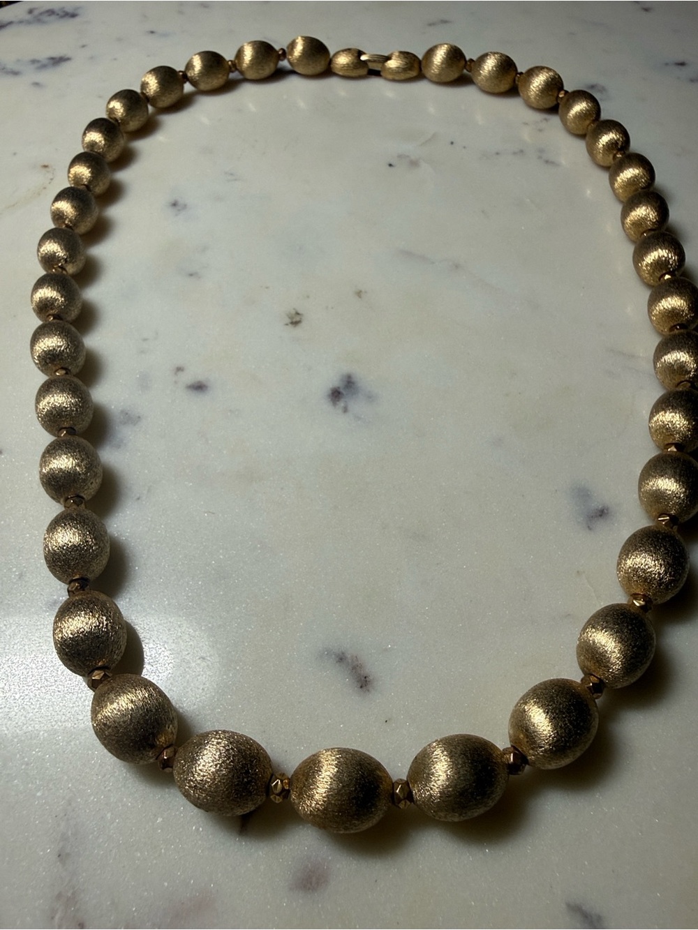 Textured Gold Bead Necklace for Women